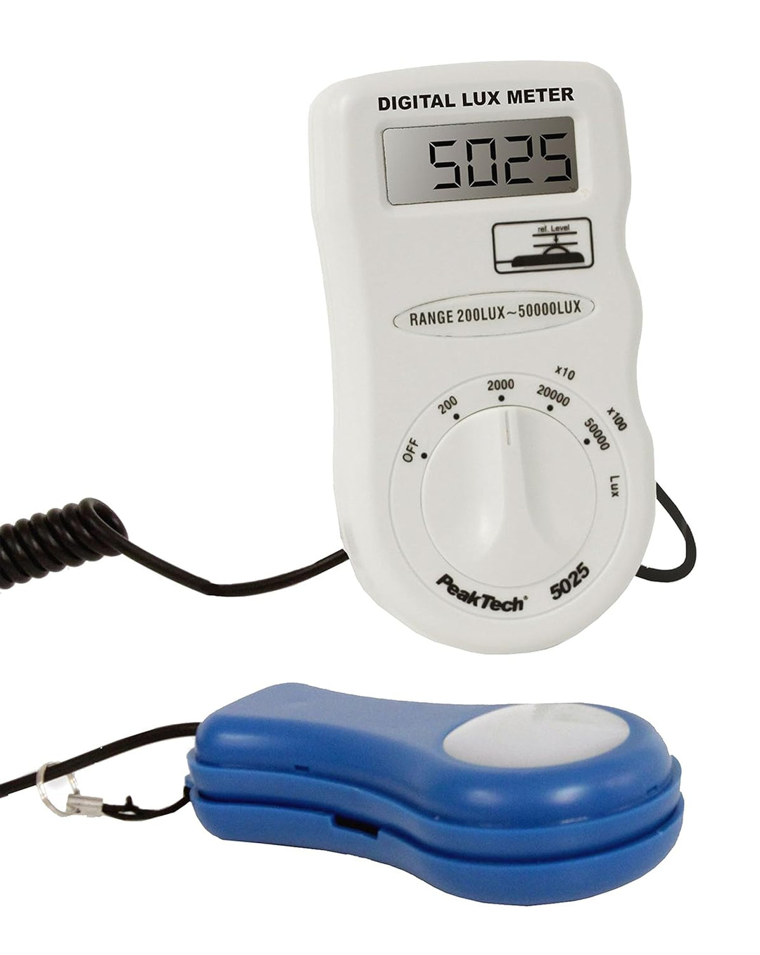 PeakTech Digital-Lux-Messgerät mit externem Sensor und LCD Anzeige, 200 Lux ... 50.000 Lux , 1 Stück