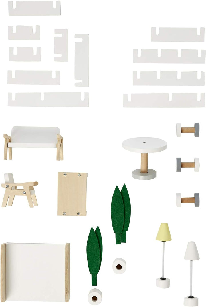 Vertbaudet Puppenhaus aus Holz, FSC® weiss/Natur ONE Size Einheitsgrösse Weiss/Natur, Einheitsgrösse