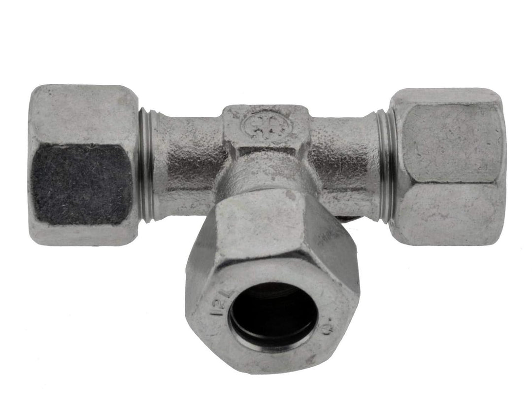 T - Schneidringverschraubung mit reduziertem Abgang 10 L - 8 L - 10 L, Edelstahl leichte Baureihe