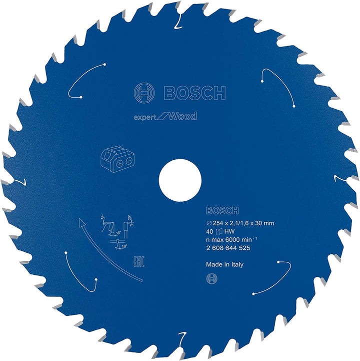 Bosch Professional 1x Kreissägeblatt Expert for Wood (Holz, Sägeblatt Ø 254 x 30 x 2,1 mm, 40 Zähne,
