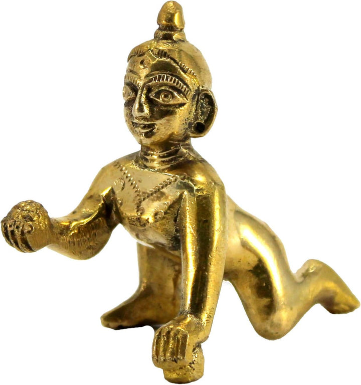 Stonkraft – 5,5 cm Messing Gopal Laddoo/Baby Krishna – Messing Laddu Gopal Kishan Baby Krishna Thaku