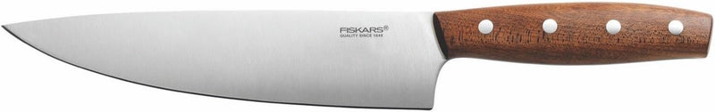 Fiskars Kochmesser, Gesamtlänge: 32 cm, Qualitätststahl/Holz, Braun, Norr, 1016478 Klingenlänge: 20