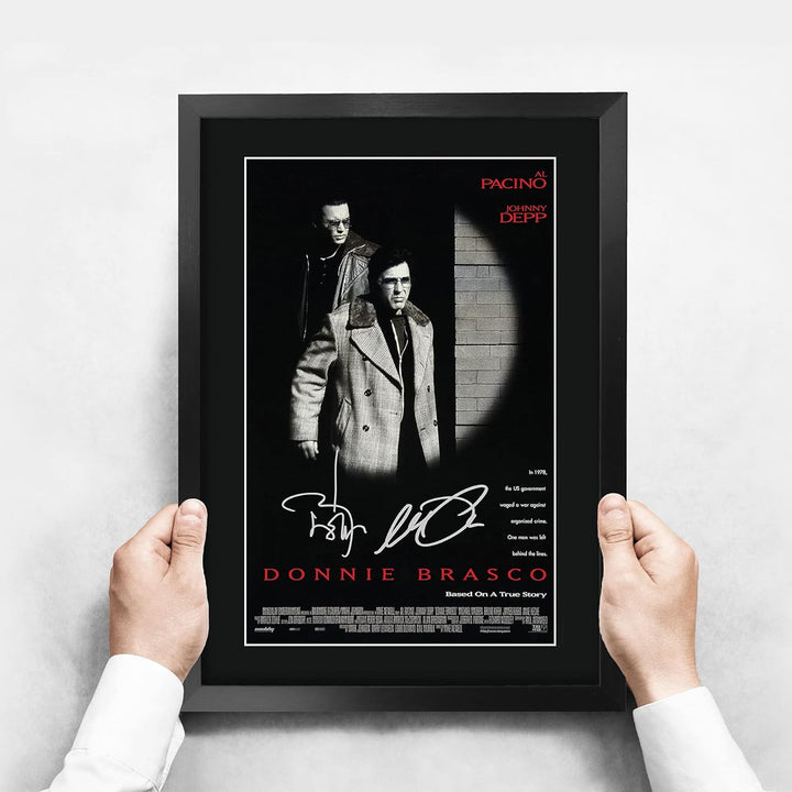 HWC Trading Donnie Brasco A3 Gerahmte Signiert Gedruckt Autogramme Bild Druck-Fotoanzeige Geschenk F