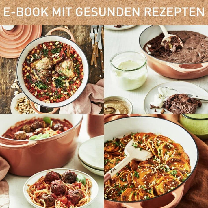 Tefal E26072 LOV Servierpfanne 28 cm | wiedergewonnenes Gusseisen | optimale Wärmespeicherung | für