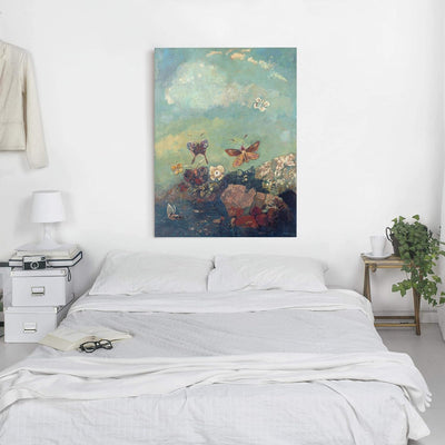 Leinwandbild Odilon Redon - Bild auf Leinwand Schmetterlinge 100 x 75 cm 100cm x 75cm, 100cm x 75cm