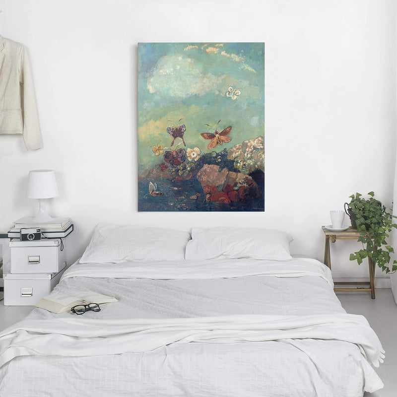 Leinwandbild Odilon Redon - Bild auf Leinwand Schmetterlinge 100 x 75 cm 100cm x 75cm, 100cm x 75cm