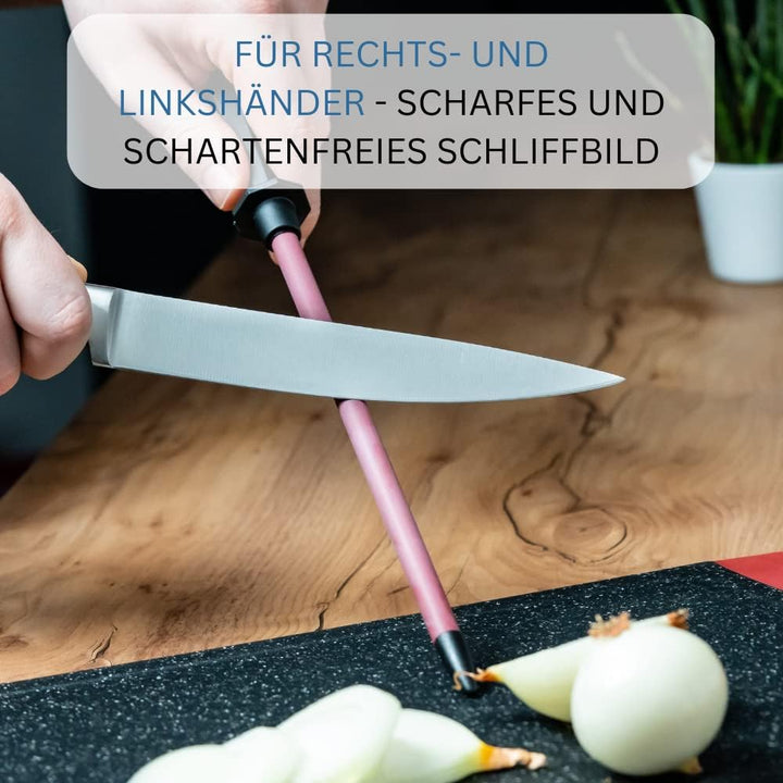 Westmark Wetzstab + Stabschutz, Länge: 50,6 cm, Sinterrubin/Kunststoff, Sieger-Long-Life, Rot/Schwar