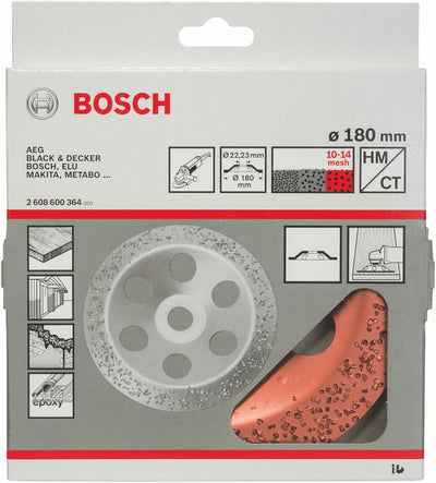 Bosch Accessories Bosch Professional 1x Carbide Topfscheibe (Grob, Flach, Ø 180 mm, M14, Zubehör Win