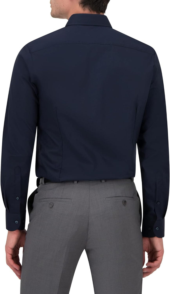 OLYMP Herren Businesshemd Level Five,Männer Hemd,Langarm,Einfarbig,Uni,Body fit,Royal Kent,Marine 18