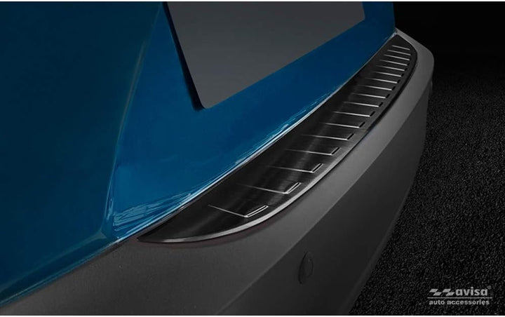 Avisa Schwarz Edelstahl Heckstossstangenschutz kompatibel mit Mazda CX-3 2015- 'Ribs'