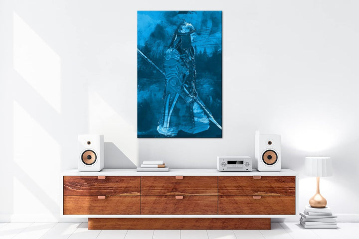 deyoli Illustration historischer Soldat Format: 80x60 Effekt: Monocrome Blau als Leinwandbild, Motiv