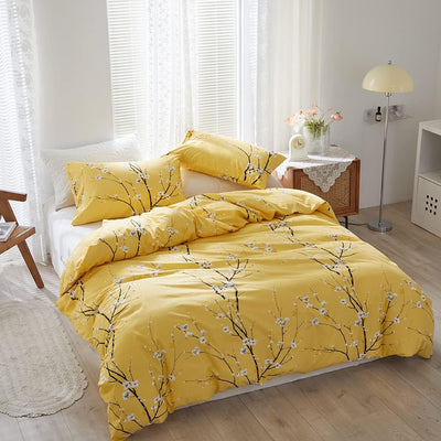 OLDBIAO Bettwäsche 3er Set Mikrofaser Bettbezug 200x220 cm und Kissenbezüge 80x80 cm, Ästhetisch Blu