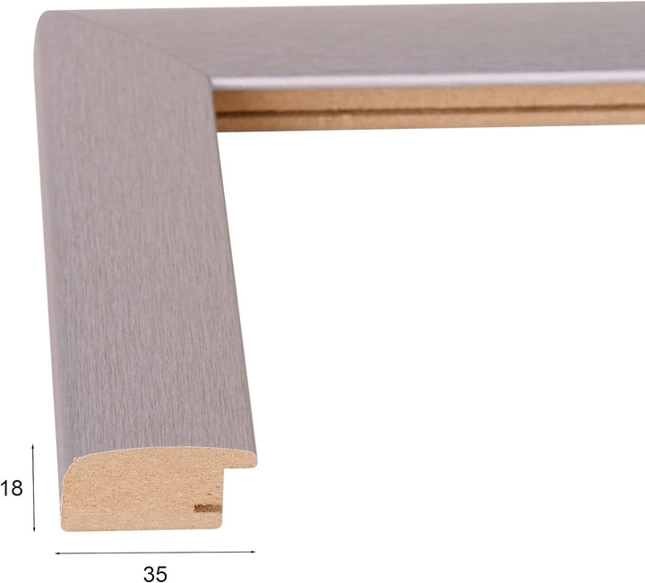 Rahmendesign24 Posterrahmen Fiona 50x50 Alu gebürstet Fotorahmen, Wechselrahmen, Bilderrahmen