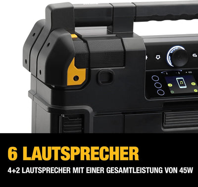 Dewalt Akku- & Netz-Radio (passend zum T-Stak-Boxen-System, mit Ladestation, DAB+ & AM/FM-Baustellen