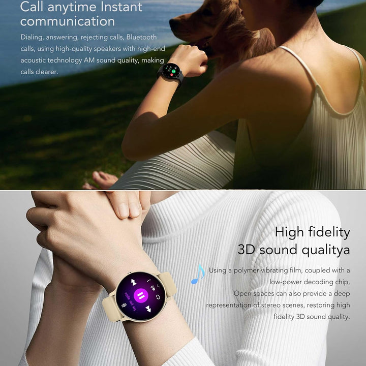 Smartwatch Damen mit Telefonfunktion, 5ATM Wasserdicht 123 Sportmodi Fitnessuhr Aktivitätstracker, 1