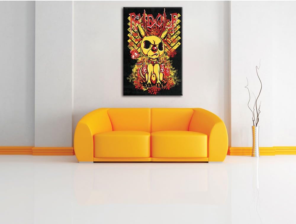 Dark Bad rudolf black Bild auf Leinwand, XXL riesige Bilder fertig gerahmt mit Keilrahmen, Kunstdruc