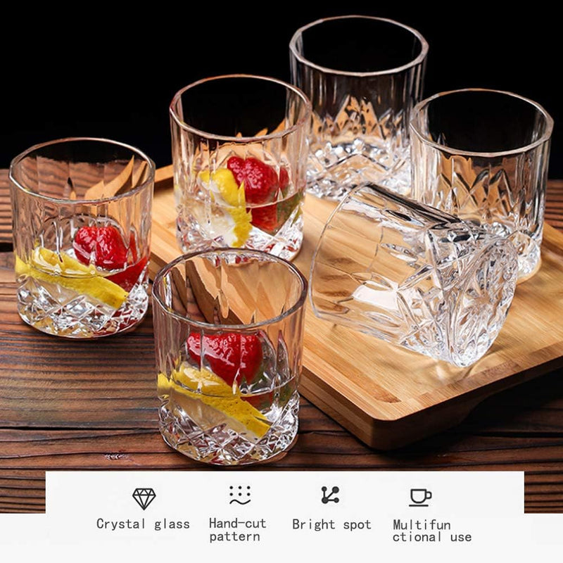 Whiskeyglas Set von 6 Tumbler für klassische Cocktails Premium Kristallglas Probierbecher Hohe Glas