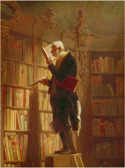 Leinwandbild - Carl Spitzweg - Der Bücherwurm (Detail) - Hoch 4:3, 100cm x 75cm, 100cm x 75cm