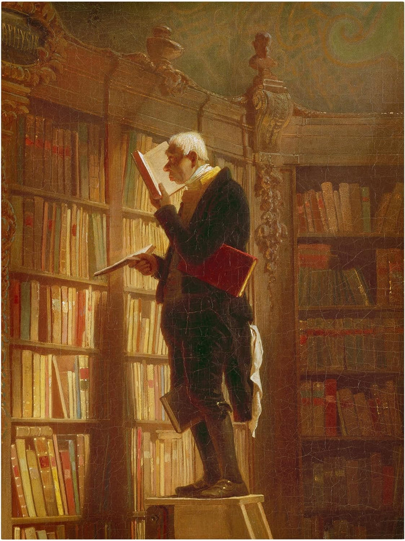 Leinwandbild - Carl Spitzweg - Der Bücherwurm (Detail) - Hoch 4:3, 40cm x 30cm, 40cm x 30cm