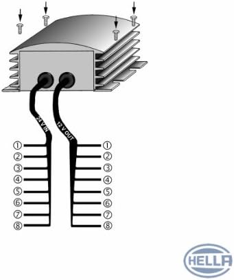 HELLA - Spannungswandler - Eingangsspannung: 24V - Ausgangsspannung: 10V - inkl. zusätzlichem Kabelb