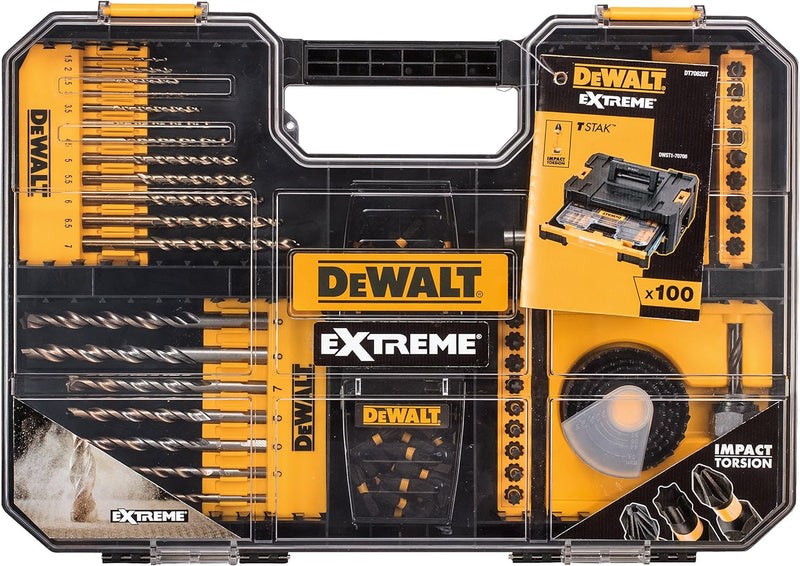 Dewalt DEWDT70620T Extreme Bohren und SDS Set, Gelb, Set 100 Stück