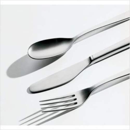 Alessi "Knifeforkspoon", 6 Stück Tafelmesser mit Zylinderblock Spiegelpolitur, Spiegelpolitur