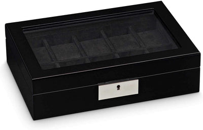 Hermann Jäckle - Uhrenbox Ensingen I Uhren-Box für 10 Uhren I Uhrenbox Holz I Uhrenkasten schwarz ho