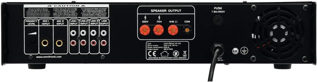 OMNITRONIC MP-120 ELA-Mischverstärker | ELA-Mono-Mischverstärker, 120 Watt