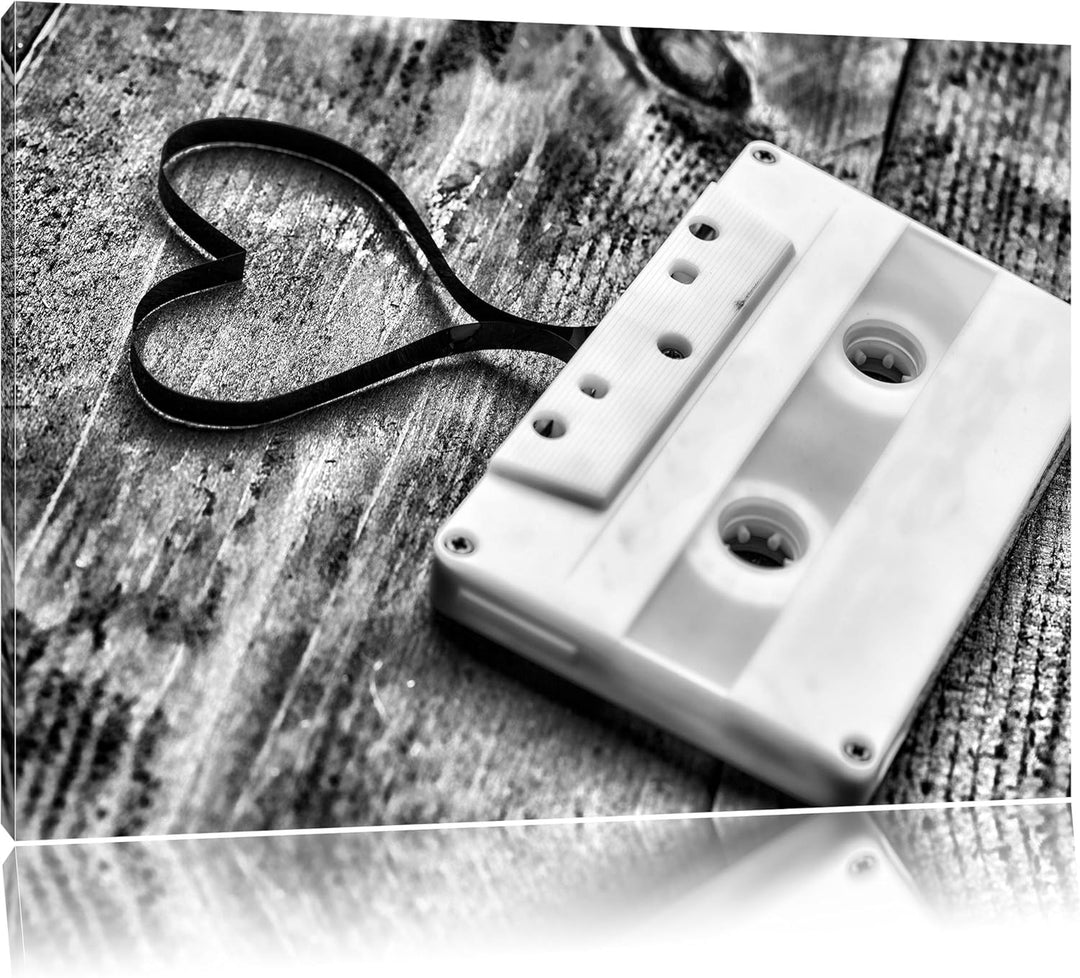 Monocrome, Retro Kasetten, Format: 100x70 auf Leinwand, XXL riesige Bilder fertig gerahmt mit Keilra