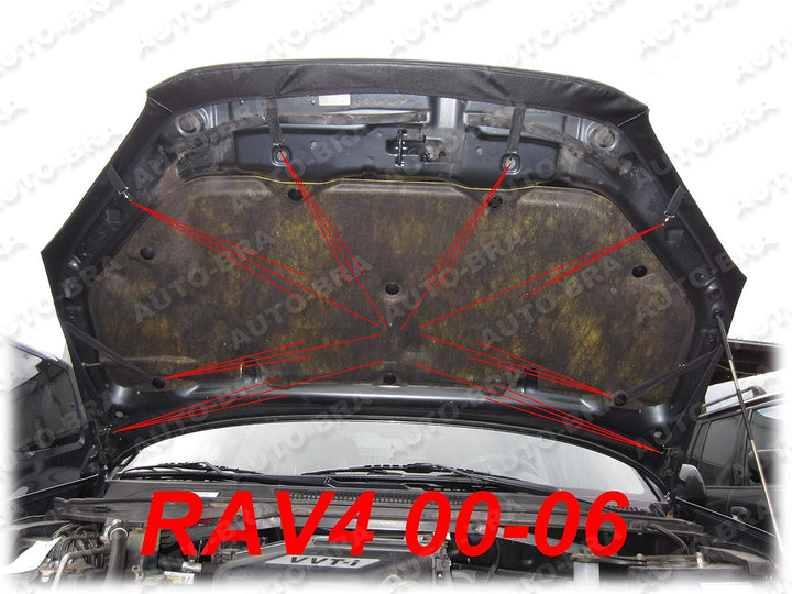 AB-00769 CARBON OPTIK AUTO BRA kompatibel mit Toyota RAV4 Bj. 2000-2006 Haubenbra Steinschlagschutz