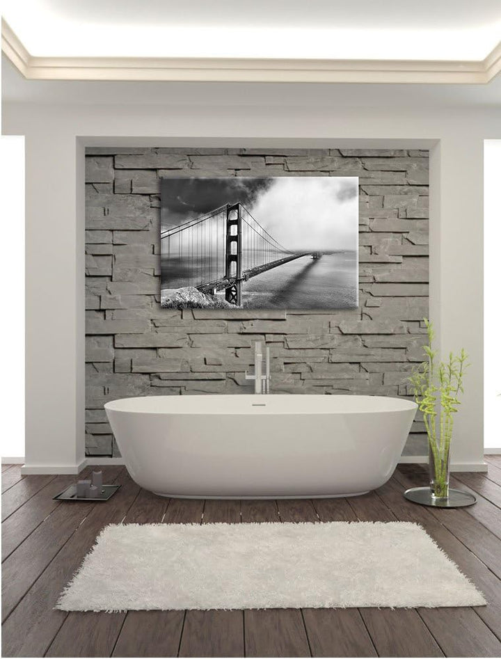 Pixxprint Golden Gate Bridge San Francisco / 100x70cm Leinwandbild bespannt auf Holzrahmen/Wandbild