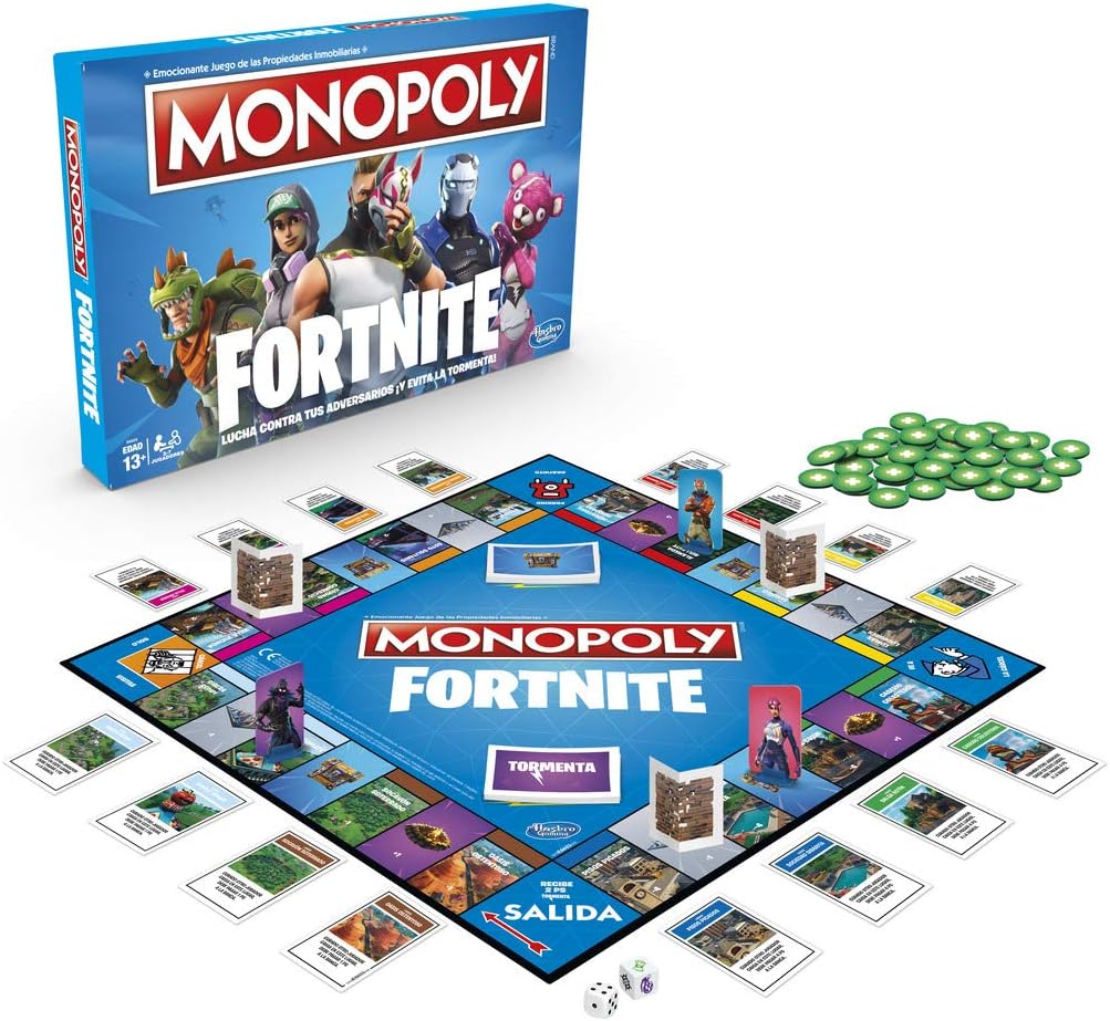 Monopoly Fortnite (spanische Version), Mehrfarbig, Einheitsgrösse (Hasbro E6603105), Spanische Versi