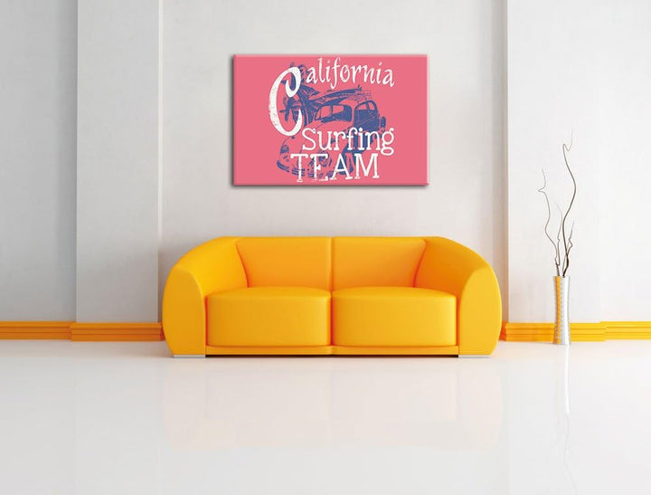 California Surfing-Team Light Format: 100x70auf Leinwand, XXL riesige Bilder fertig gerahmt mit Keil