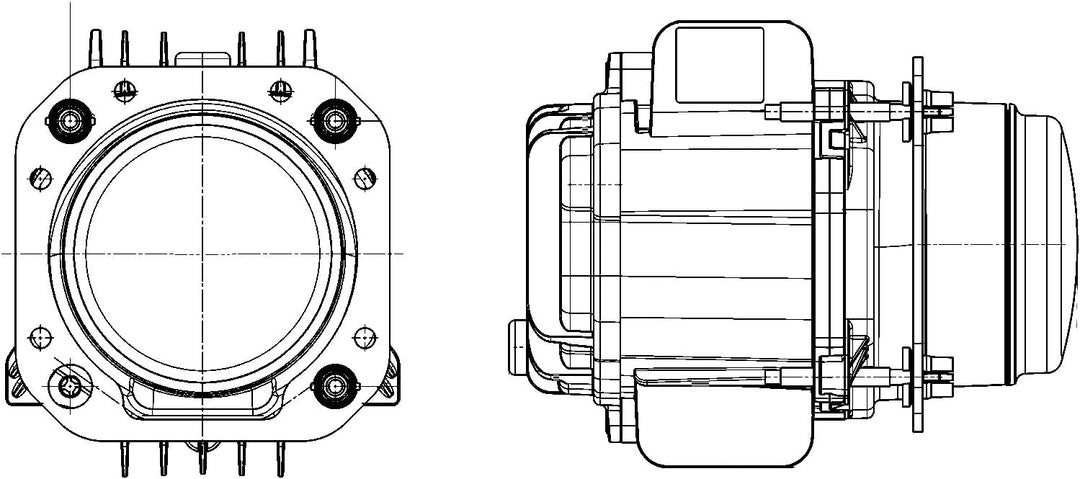 HELLA - LED/DE-Hauptscheinwerfer - 90mm Performance Bi-LED L70 - 12V - rund - Einbau - Stecker: AMP