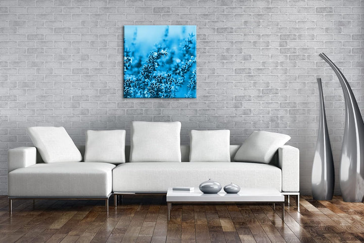 deyoli Bienen im blühenden Lavendel Format: 70x70 Effekt: Monocrome Blau als Leinwandbild, Motiv fer