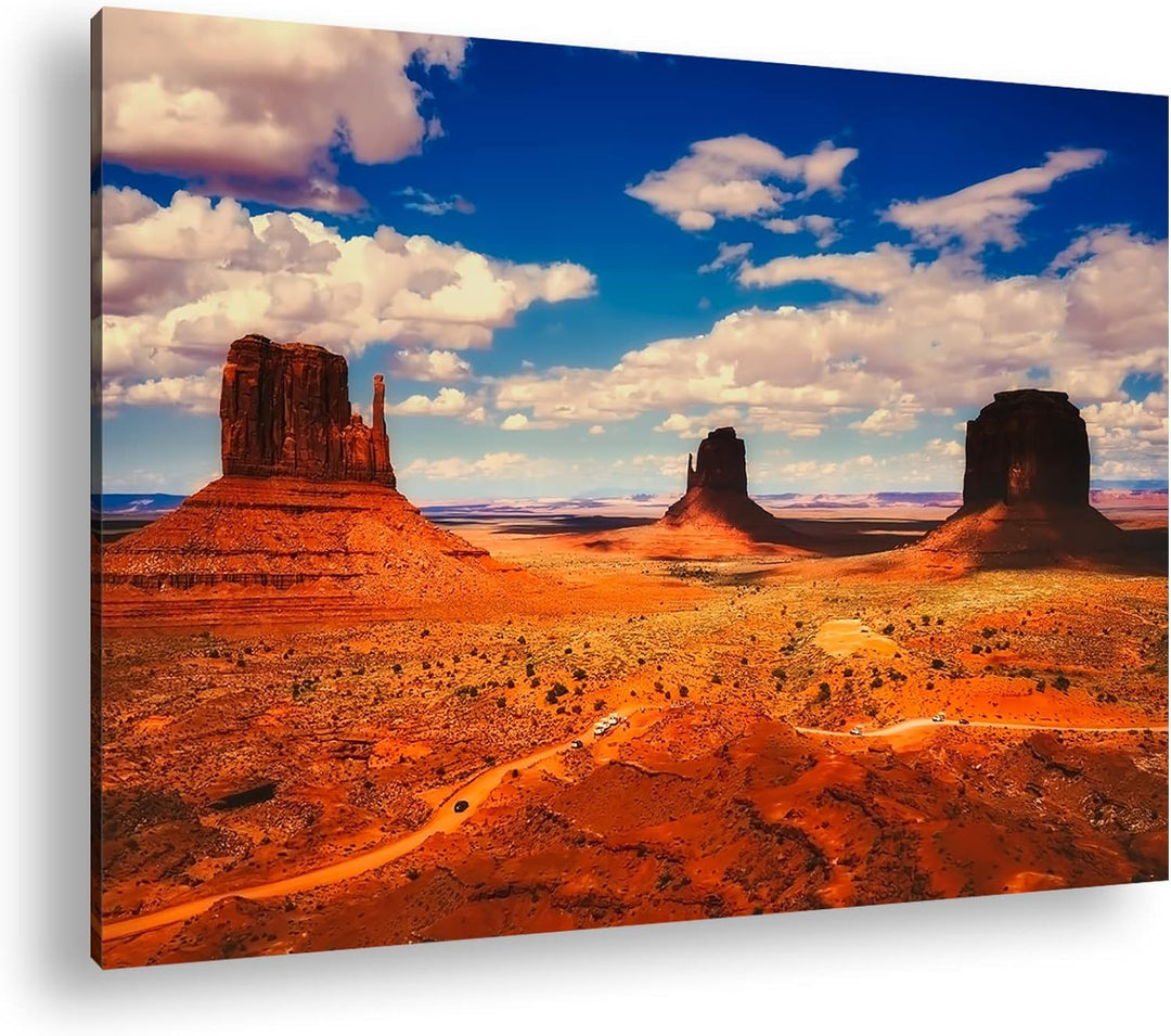 deyoli Monument Valley in Arizona Format: 80x60 als Leinwandbild, Motiv fertig gerahmt auf Echtholzr
