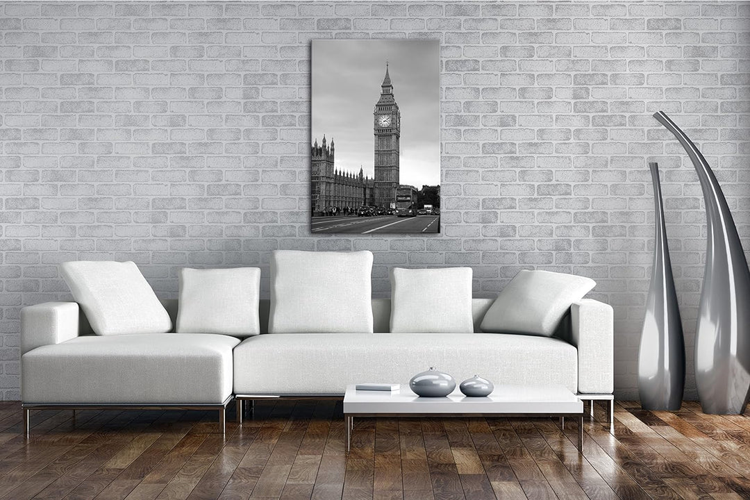 deyoli Big Ben in London Effekt: Schwarz/Weiss Format: 80x60 als Leinwandbild, Motiv fertig gerahmt