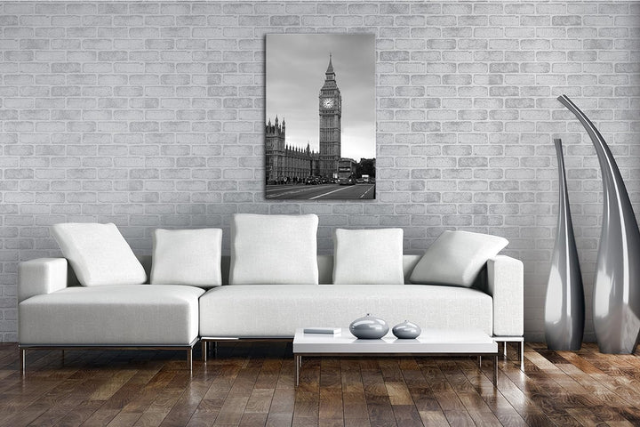 deyoli Big Ben in London Effekt: Schwarz/Weiss Format: 80x60 als Leinwandbild, Motiv fertig gerahmt