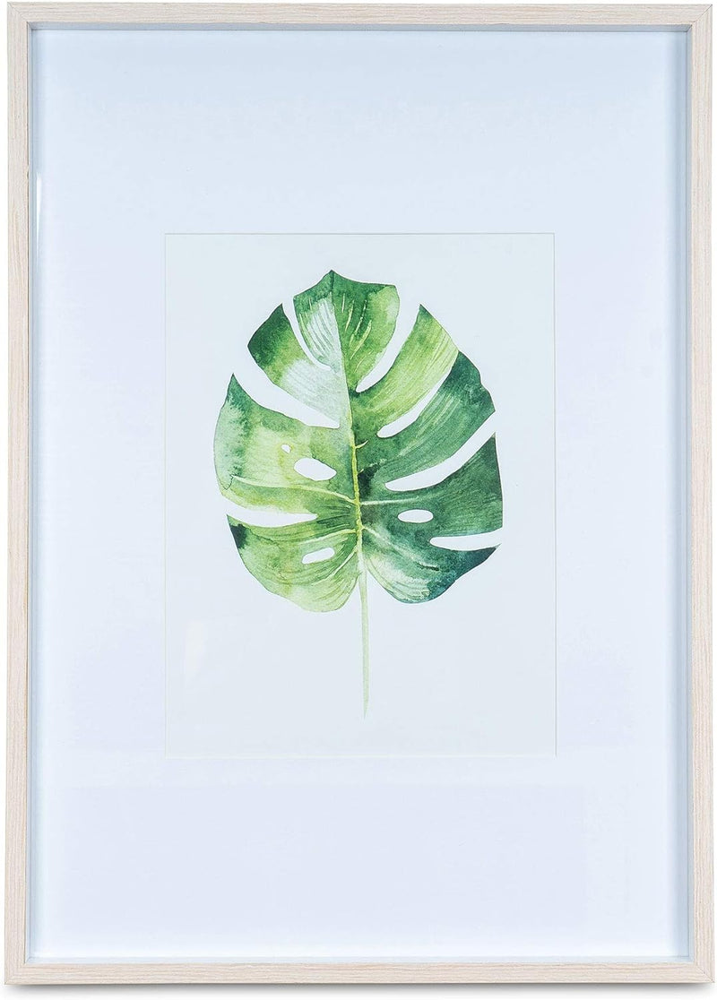 levandeo Bilderrahmen 30x40cm Monstera Eiche Natur Echtholz Fotorahmen Portraitrahmen Wohndeko Einri