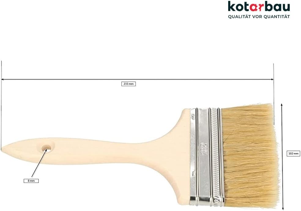 KOTARBAU Farbpinsel Mit Holzgriff Alle Grössen Flachpinsel Beizen Lasur Farben Malerpinsel Streichen