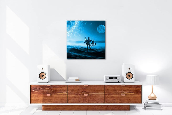 deyoli fantasievolle Science-Fiction Welt Format: 60x60 Effekt: Monocrome Blau als Leinwand, Motiv f