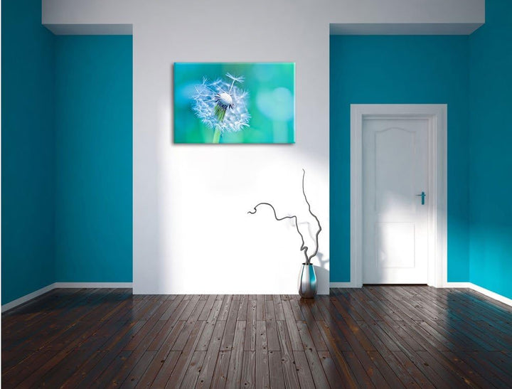 Schöner weisser Löwenzahn, Format: 100x70 auf Leinwand, XXL riesige Bilder fertig gerahmt mit Keilra
