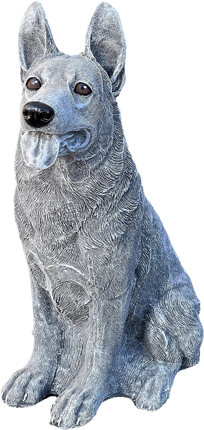 Stone and Style Steinfigur Schäferhund 35cm hoch frostfest wetterfest Steinguss