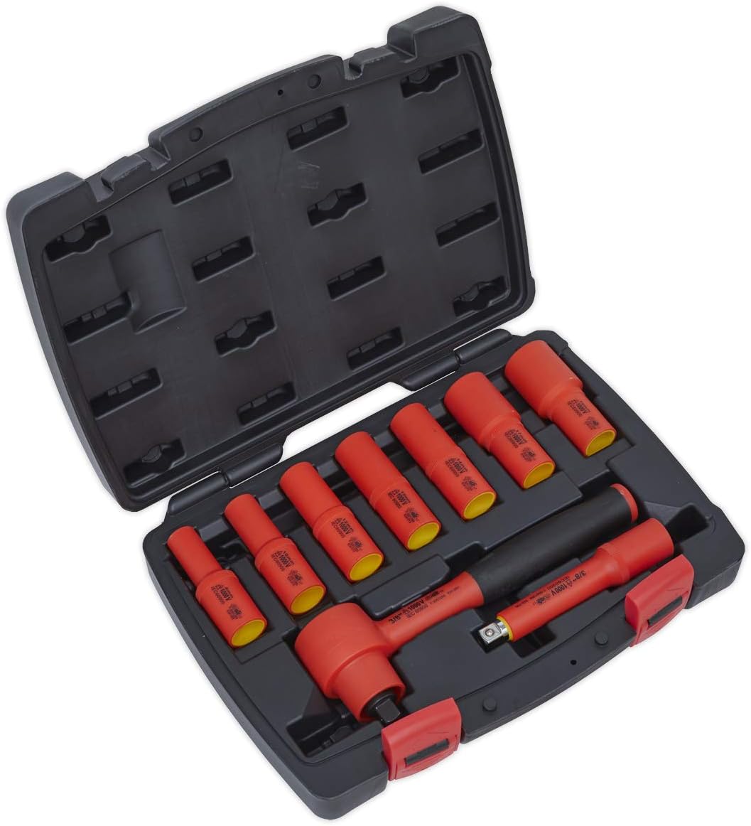 Insulated Socket Set 9pc 3/8"Sq Drive 6pt WallDrive® VDE Approved