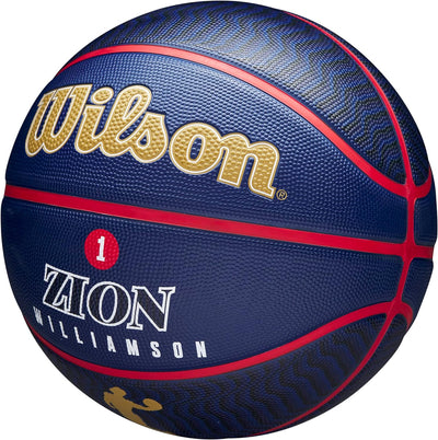 Wilson NBA Player Icon Outdoor Basketball - Size 7 - 29.5" and Mini Size 7 New Orleans Pelicans, 7 N