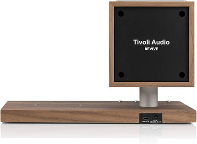 Tivoli Audio 'Revive' - Bluetooth-Lautsprecher mit kabellosem Ladegerät und Lampe (Walnuss/Grau), Wa