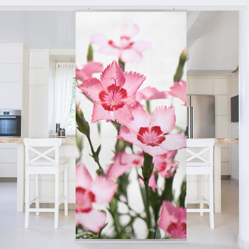 Bilderwelten Raumteiler Pink Flowers 250x120cm ohne Halterung 250x120cm without hanger, 250x120cm wi