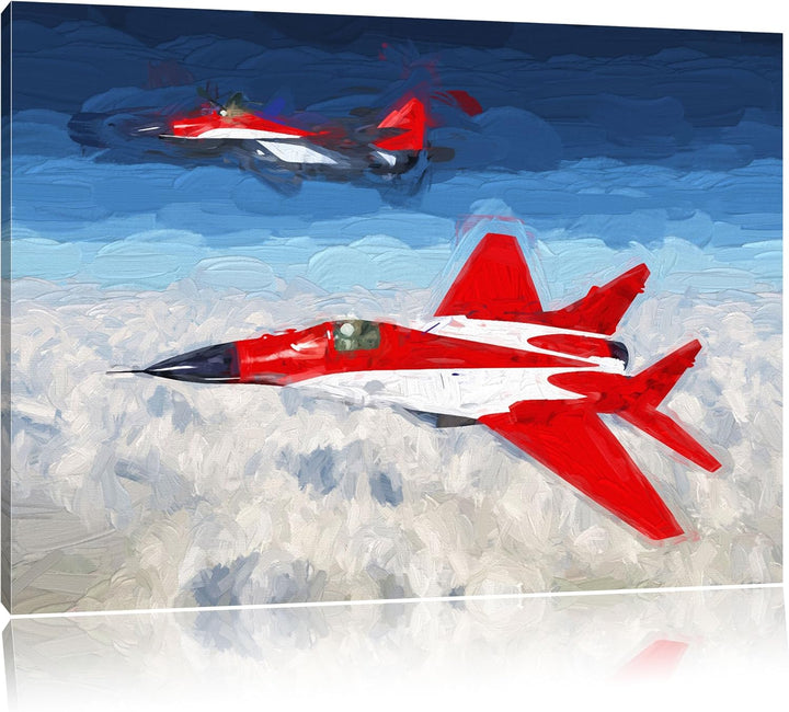 Pixxprint Kampfjets 100x70cm Leinwandbild Wandbild Kunstdruck, 100x70