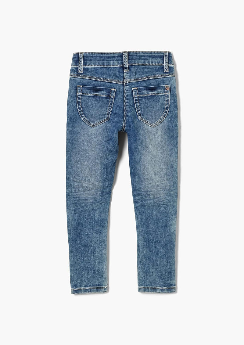 s.Oliver Mädchen Slim: Denim im Used-Look 110 Blau, 110 Blau