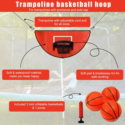 Trampolin Basketballkorb, Abreissrand zum Eintauchen TrampolinBasketballaufsatz mit Mini Basketbälle